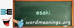 WordMeaning blackboard for esaki